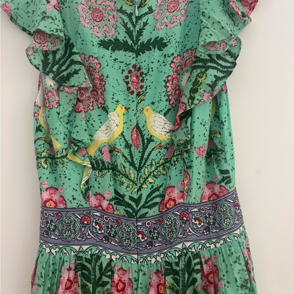 Belle Chloe Maxi dress green pink bird print - Picture 8 of 10
